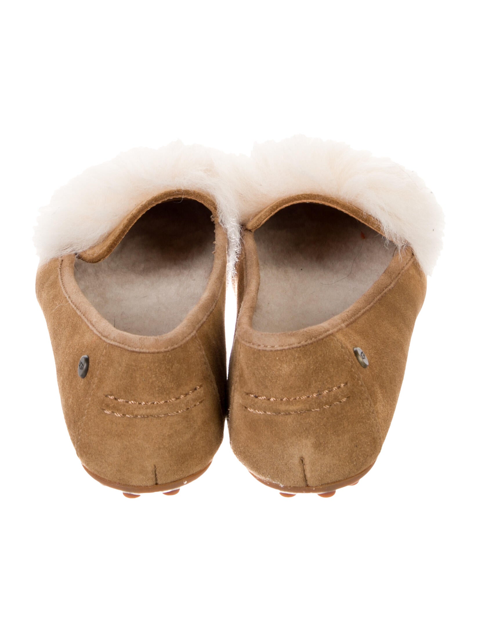 UGG Suede Fur Trim Flats
